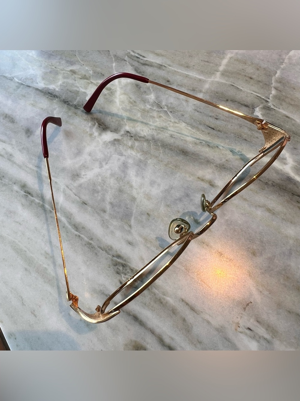Christian Dior Vintage 1980s Gold Rhinestone Oversized Eyeglass Made in Austria - Picture 7 of 14